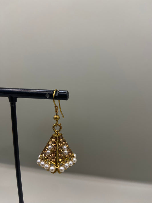 Gold Pearl Jhumka