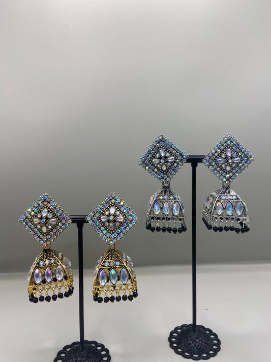 Holographic Diamond Jhumka