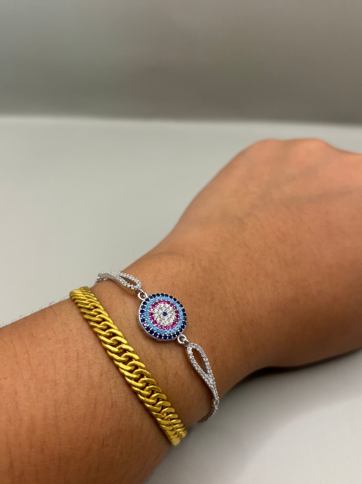 925 Silver Evil Eye Bracelet - Tarnish Free