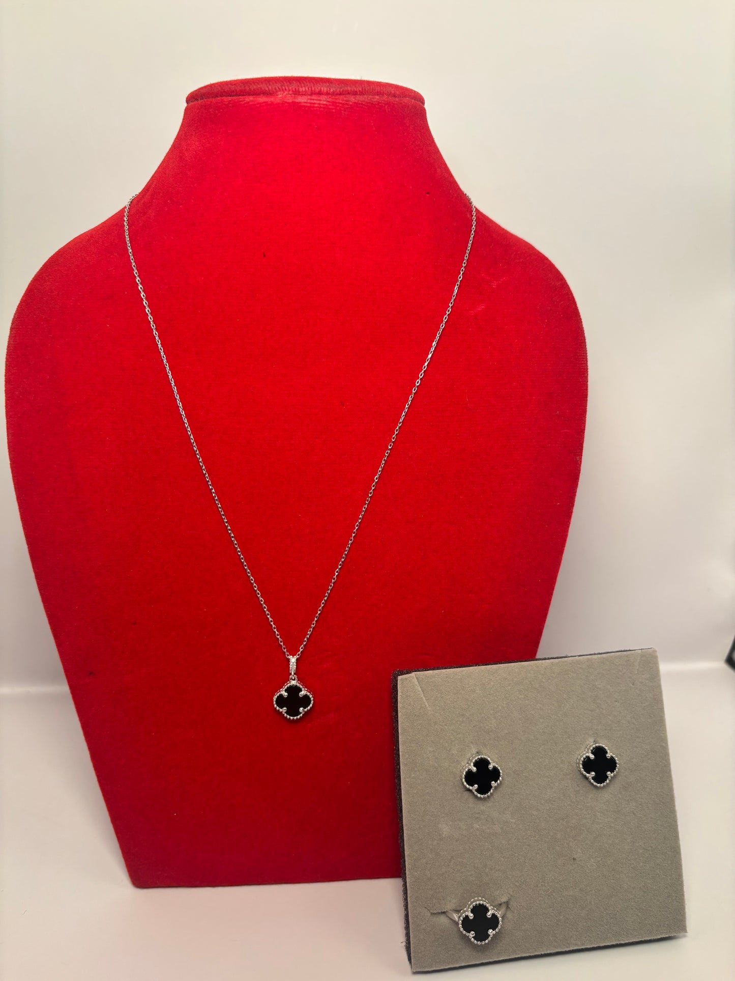 925 Silver Four Leaf Clover Set