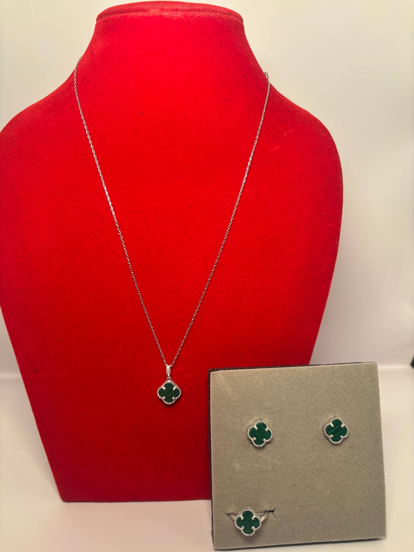 925 Silver Four Leaf Clover Set