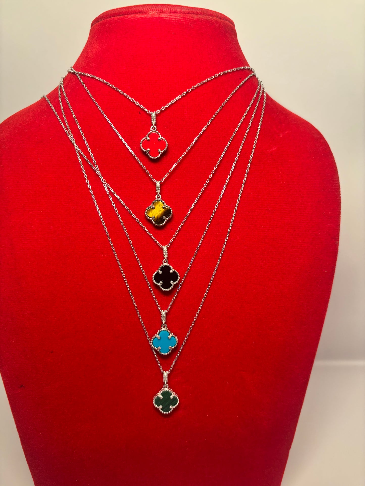 925 Silver Four Leaf Clover Set