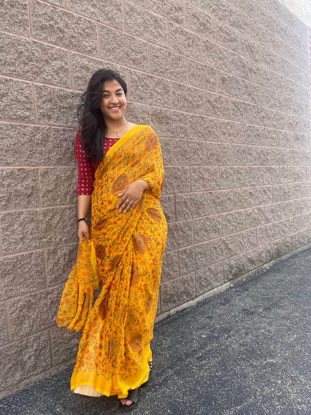 Floral Print Saree