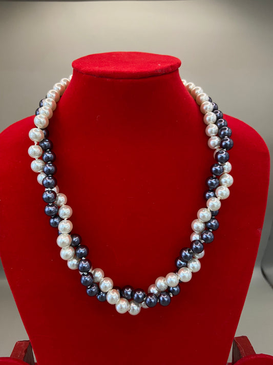 Layered Pearl Necklace - Handmade