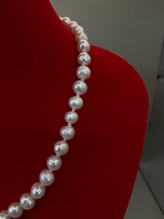 White Pearl Necklace - Handmade